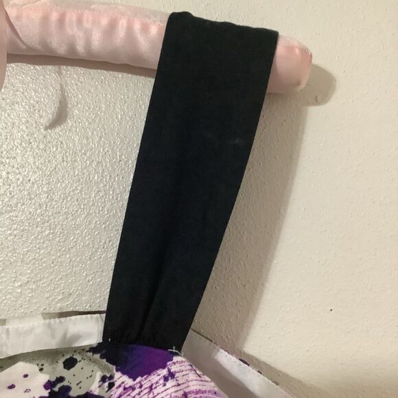 Vintage Y2K Purple Floral Dark Feminine Romantic Emo Scene Babydoll Dress Sz 7 - Picture 12 of 13